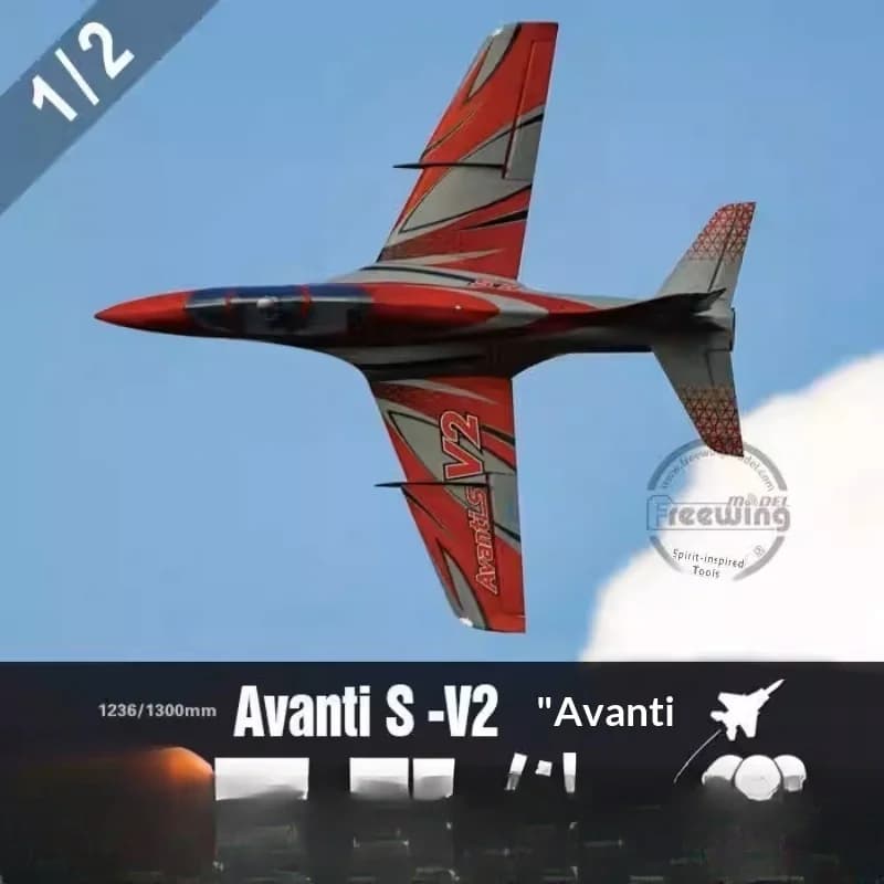 Freewing Avanti S V2 80mm EDF Ducted Fan 1/2 Scala Elettrico RC Jet Aereo Ricambi per Appassionati di Aviazione