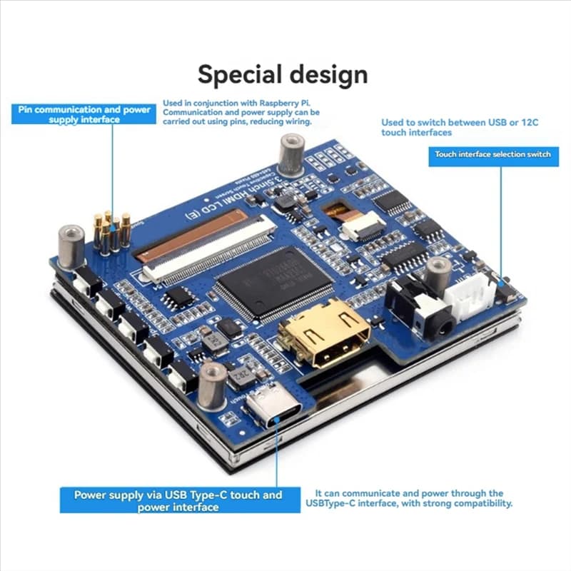 Y45A-Per Raspberry Pi Compatibile LCD Touch Screen Capacitivo da 3,5 Pollici Display IPS 640X480 DPI