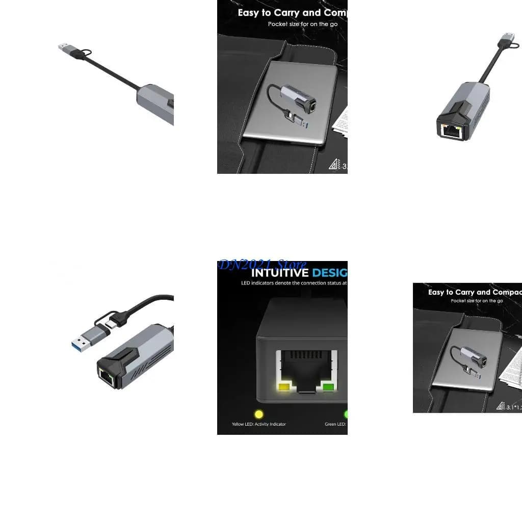 Plugs F3KE Play USB C RJ45 Convertitori 5000/2500/1000 MBPS Adattanti Internet Design in alluminio