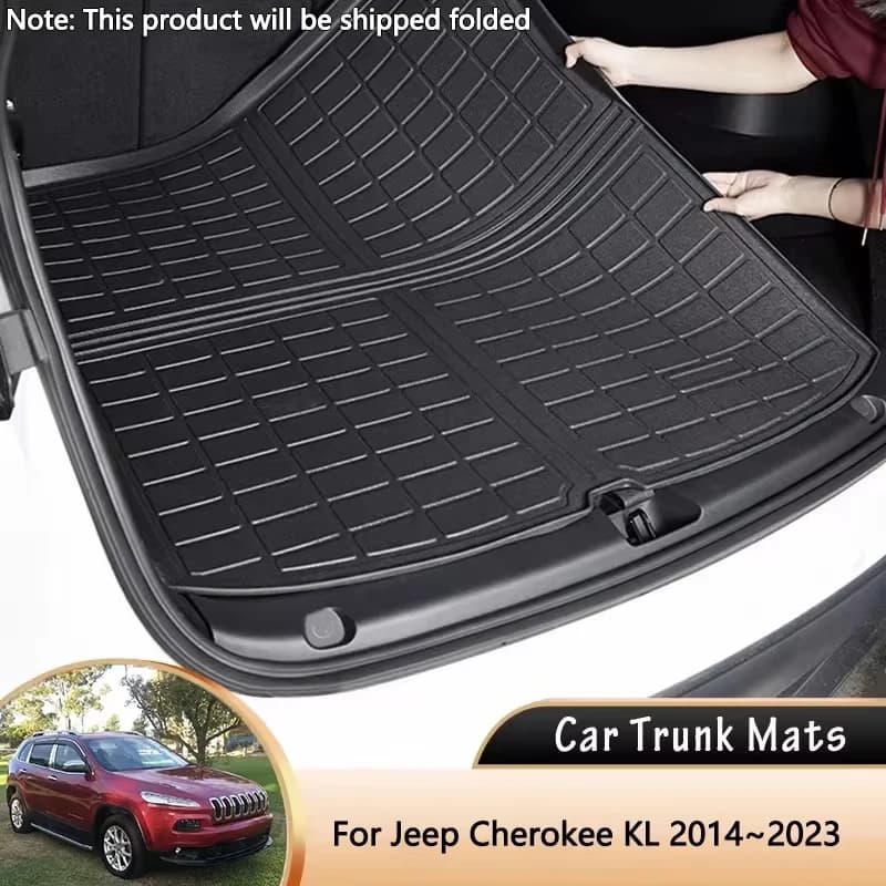 Per Jeep Cherokee KL 2014 ~ 2023 2022 Tappetino per bagagliaio posteriore per auto Cuscinetti protettivi impermeabili Cargo Liner Trunk Vassoio Tappetini Accessori