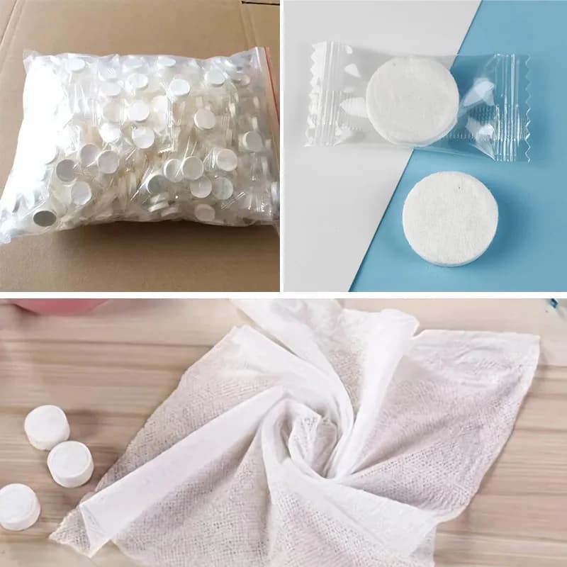 Asciugamano compresso Asciugamano da bagno Detergente viso monouso portatile Detergente viso Morbido tessuto non tessuto compresso Asciugamano da spiaggia innocuo