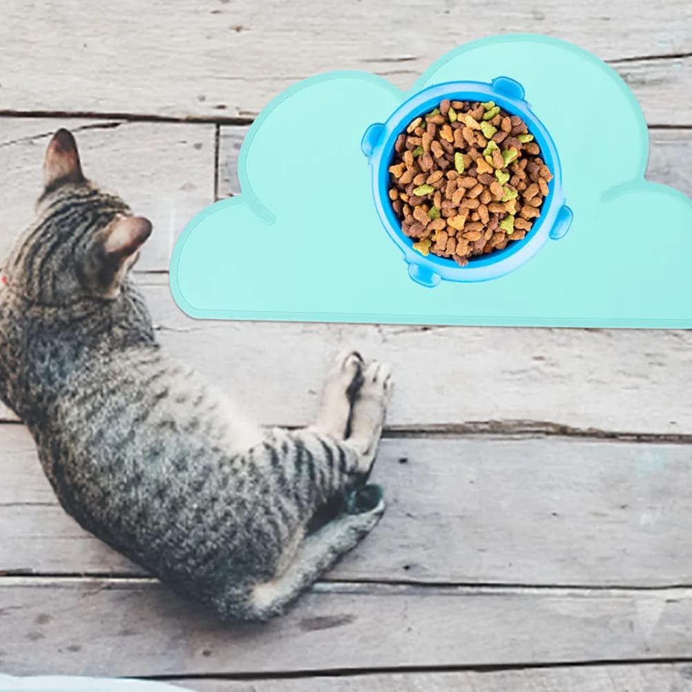 Set di 4 Tappetini in Silicone per Alimenti per Animali Domestici, Riutilizzabili, Antiscivolo, Spessi, per Cani e Gatti, Accessorio Protettivo per l'Alimentazione