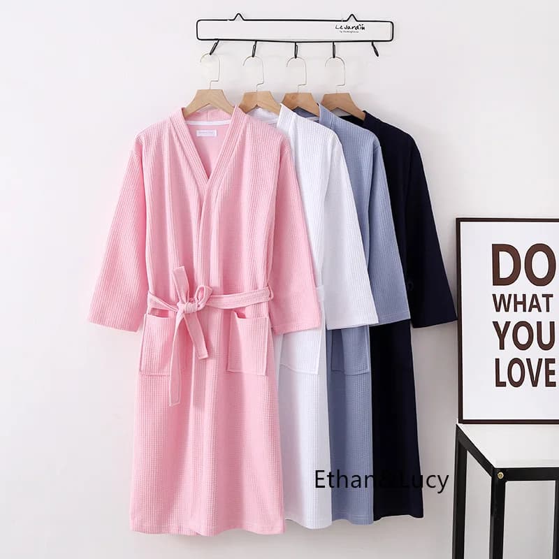 Four Seasons Regular Cotton Waffle Men's and Women's Couples Bathrobes Pajamas Loungewear