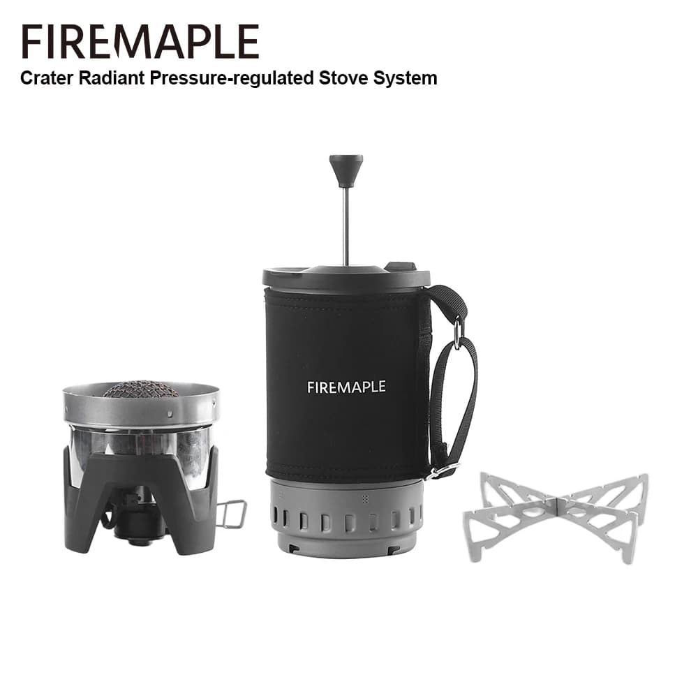 Sistema di stufa radiante per cratera di acero antincendio Accensione elettrica Bruciatore con regolatore di pressione integrato Set da cucina ultraleggero per zaino in spalla
