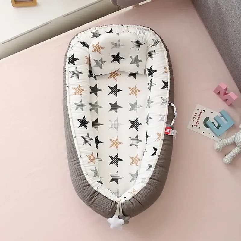 Culla per neonato in cotone per lettino per neonato Paraurti per culla Nuovo 85 * 50 cm Letto per nido per bambini con cuscino Lettino da viaggio per culla portatile