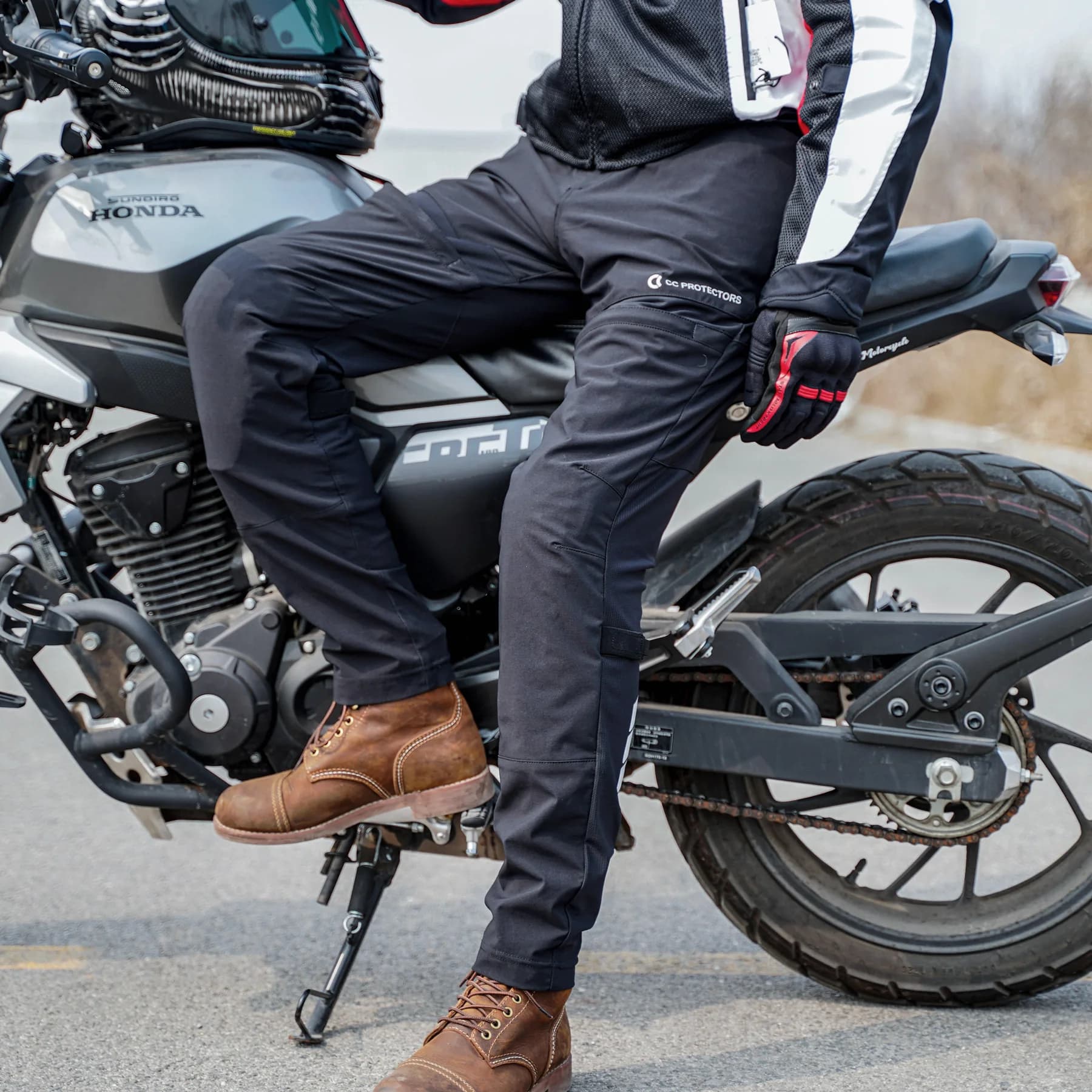CC Protectors Airflow 6008 Motorcycle Pants, CE Level 2 Armor, Breathable Mesh Slim Fit Riding Trousers