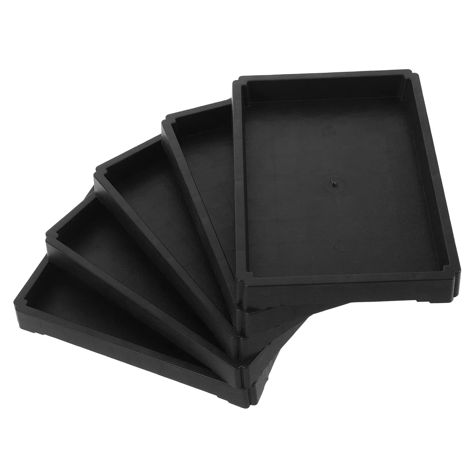 Set of 5 Subvases Rectangular for Plants, Drainage tray in thick resin for Bonsai, Tray Collect water for Interior and Exterior 7.39x5.23in
