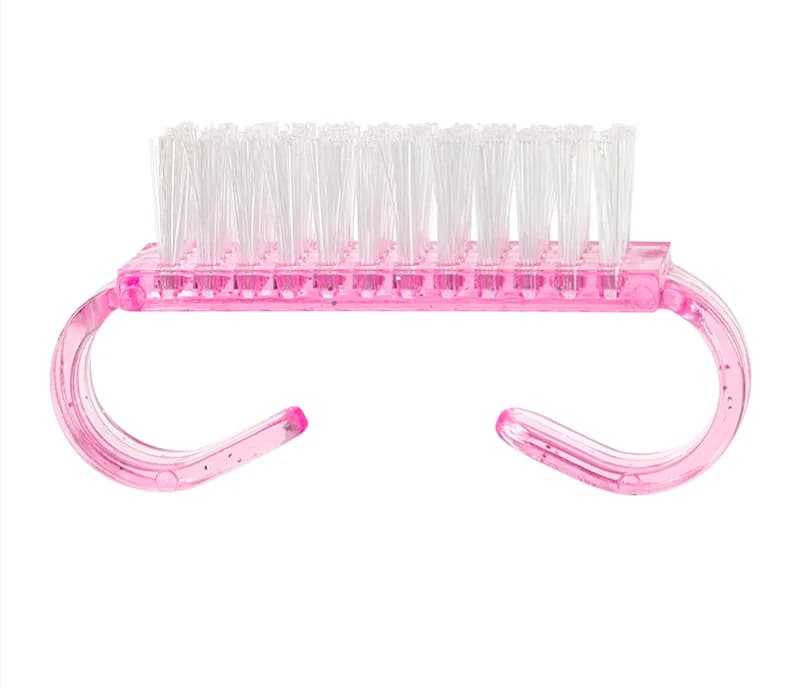 Plastic Dual-Finger Nail Brush for Manicure & Pedicure, Ergonomic Grip, Effective Cuticle Cleaning