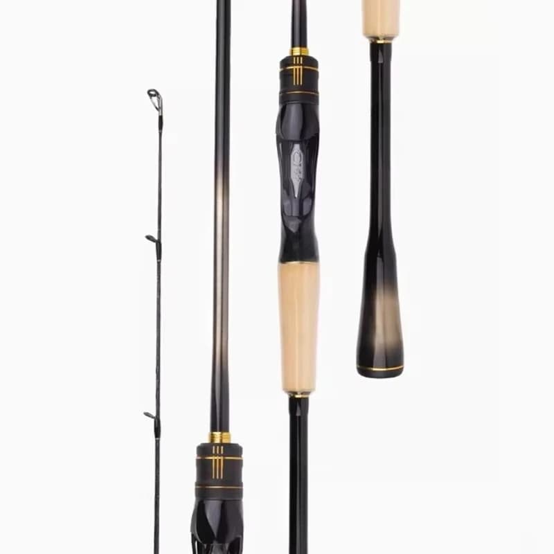 Canna da Pesca in Fibra di Carbonio Monopezzo con Punta Luminosa, Manico in EVA e Impugnatura in Metallo per Pesca alla Carpa e al Bass in Fiumi e Laghi