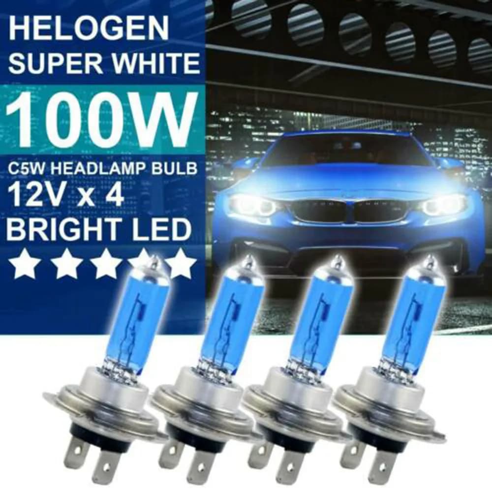 4 pezzi auto H7 100W faro a LED 4500K Xenon Hid super bianco lampada di marcia diurna lampadina 12V fendinebbia