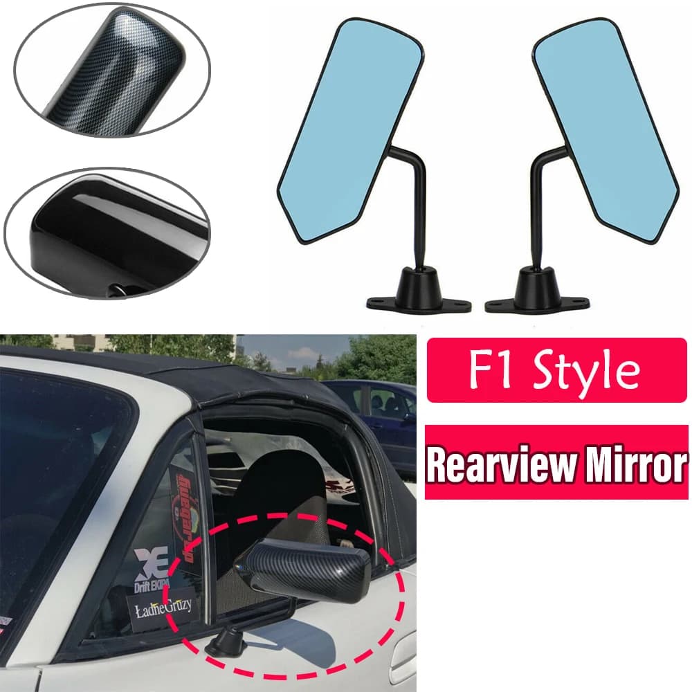 2PCS F1 Stile Auto Lato Grandangolare Ala Specchi Retrovisori Per Rav4 Mazda3 RX7 Sxe10 Fit G35 Città Universale Montaggio Specchio Laterale
