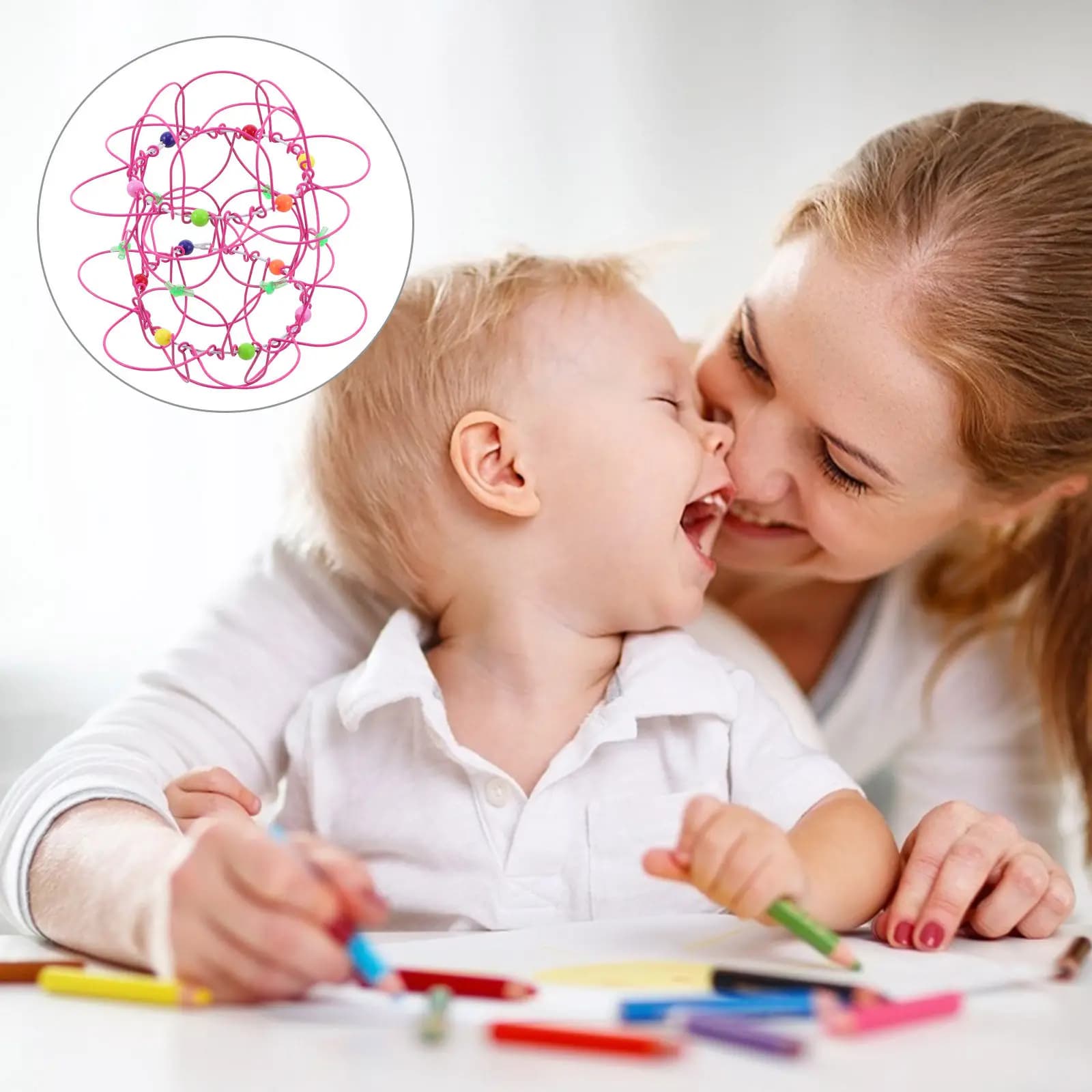 Set di 4 Anelli Flessibili in Ferro a Forma di Mandala, Gioco Educativo per Alleviare lo Stress, Esercizio Mentale e Rilassamento