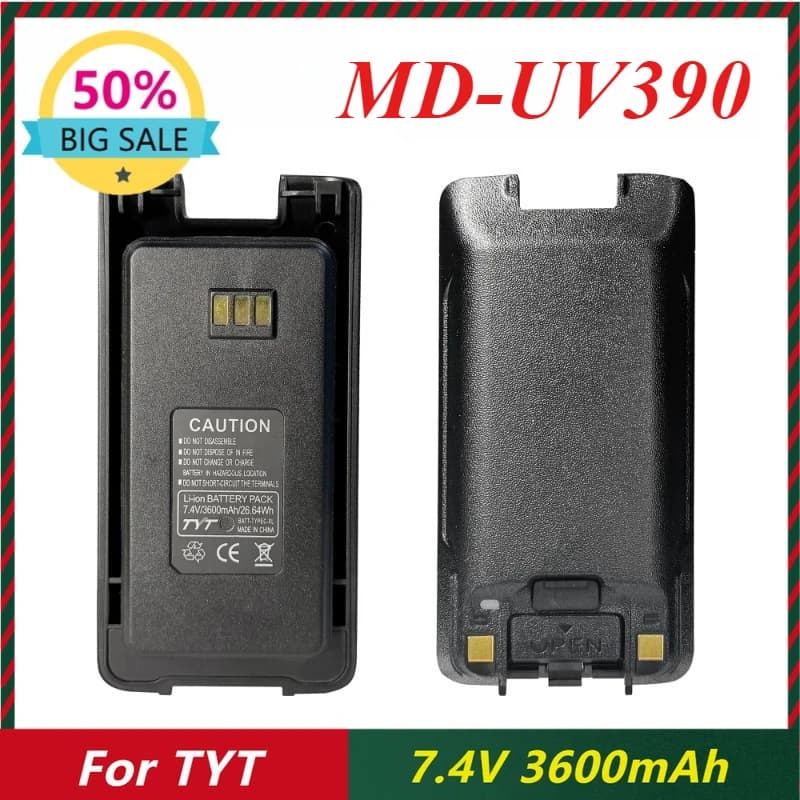 Batterie walkie-talkie da 3600 mAh per batteria TYT MD-390 con spina TYPE-C