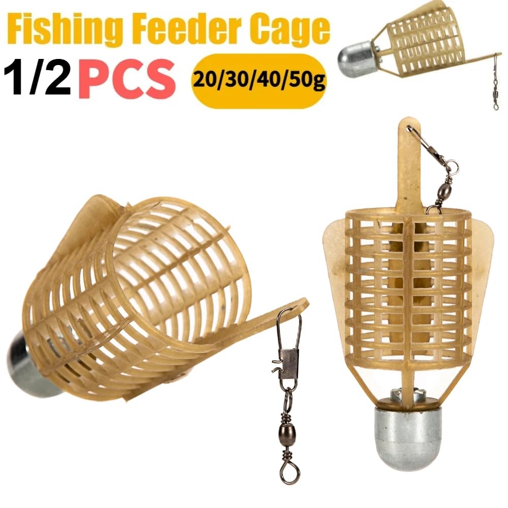 1/2pcs Fishing hooks Explosion Sand baits with iron head Box Hook Spherical cage Basket Feeder Holder Fishing equipment