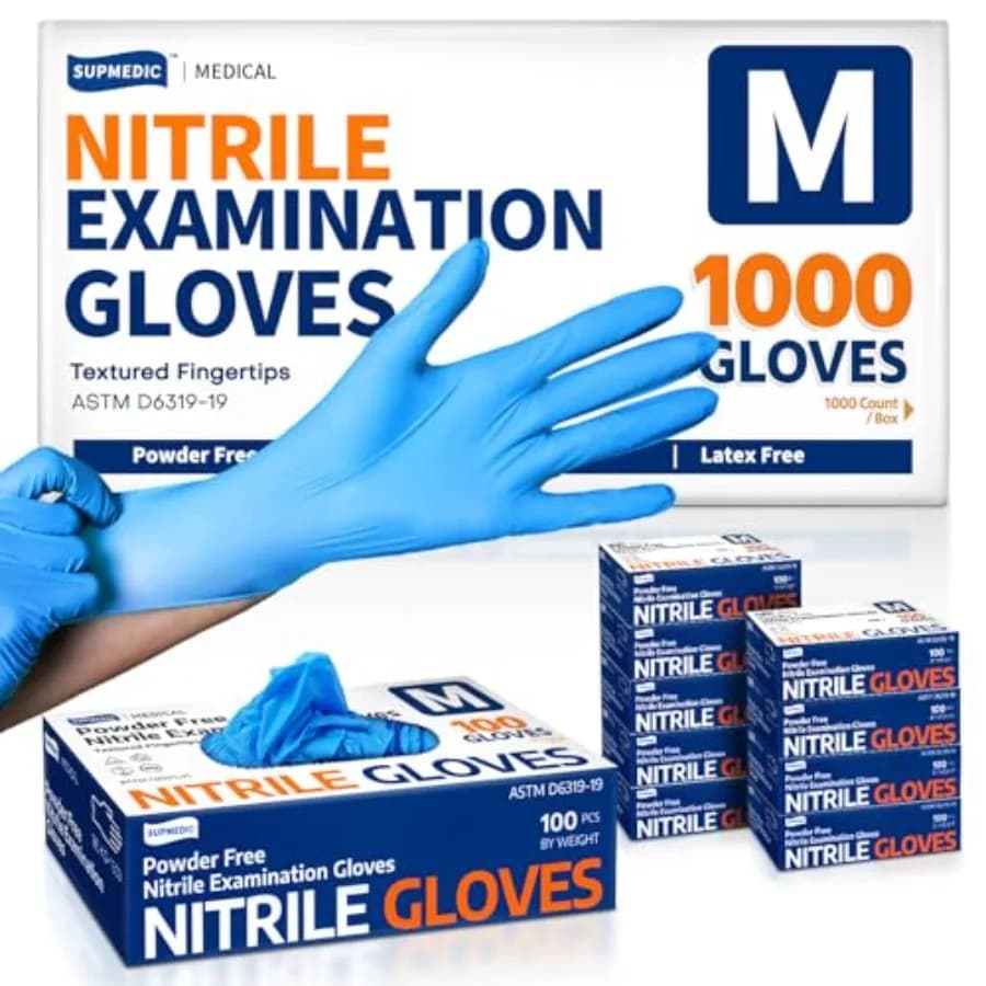 Soft Max ™ Guanti Monouso in Nitrile per Esami, 000 Pezzi, Senza Lattice, Senza Allergeni, Sicuri per Alimenti, per Cucina e Pulizie