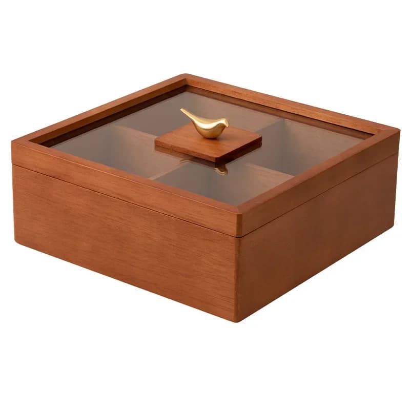 Piatto per frutta secca da tavolino da salotto, piatto per frutta secca in legno massello di lusso, piatto per dolci raffinato di alta gamma.