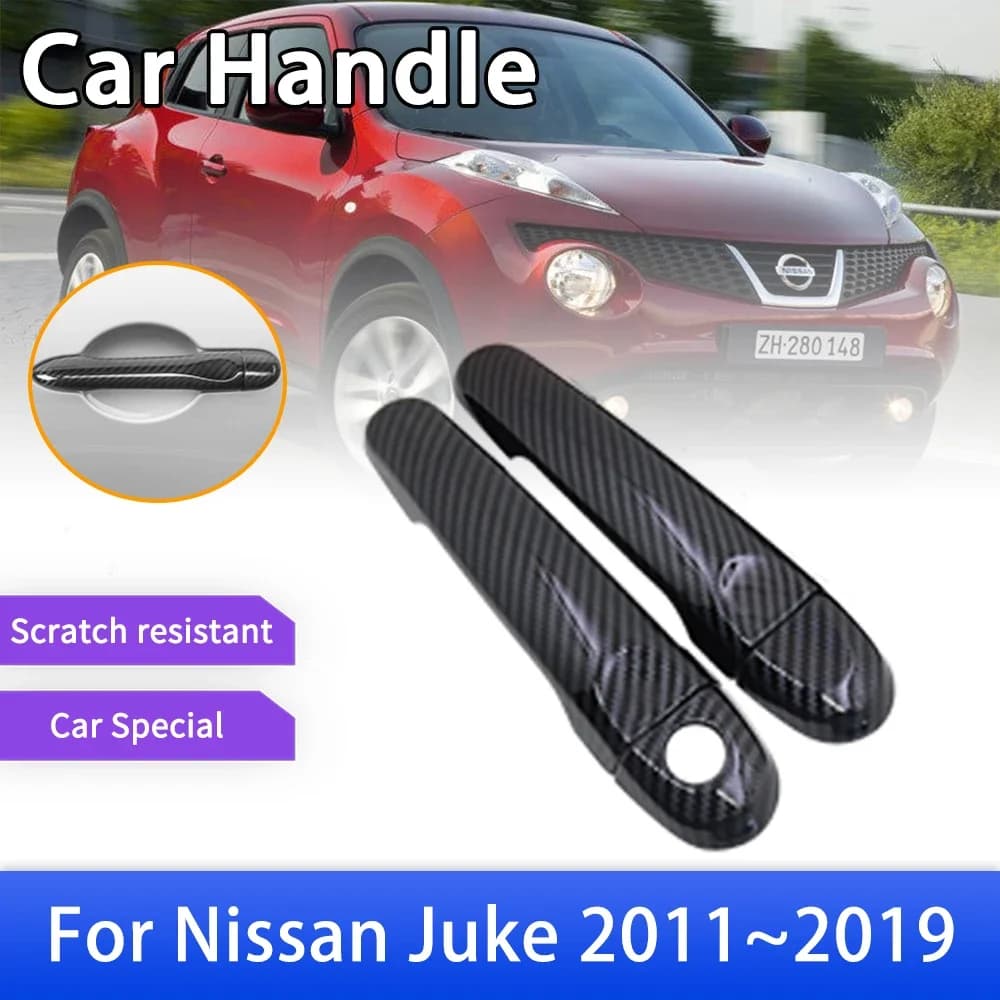 Copertura della maniglia della porta in fibra di carbonio per Nissan JUKE F15 Infiniti Esq 2011 ~ 2019 2013 2014 2015 2016 2017 2018 Accessori auto Adesivi