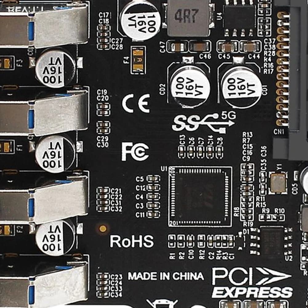 Scheda di Espansione USB 3.0 a 4 Porte PCI-E 5Gbps, Adattatore HUB USB 3.0 PCIe, Controller Esterno, Scheda Adattatore Estensore PCI-E per Computer