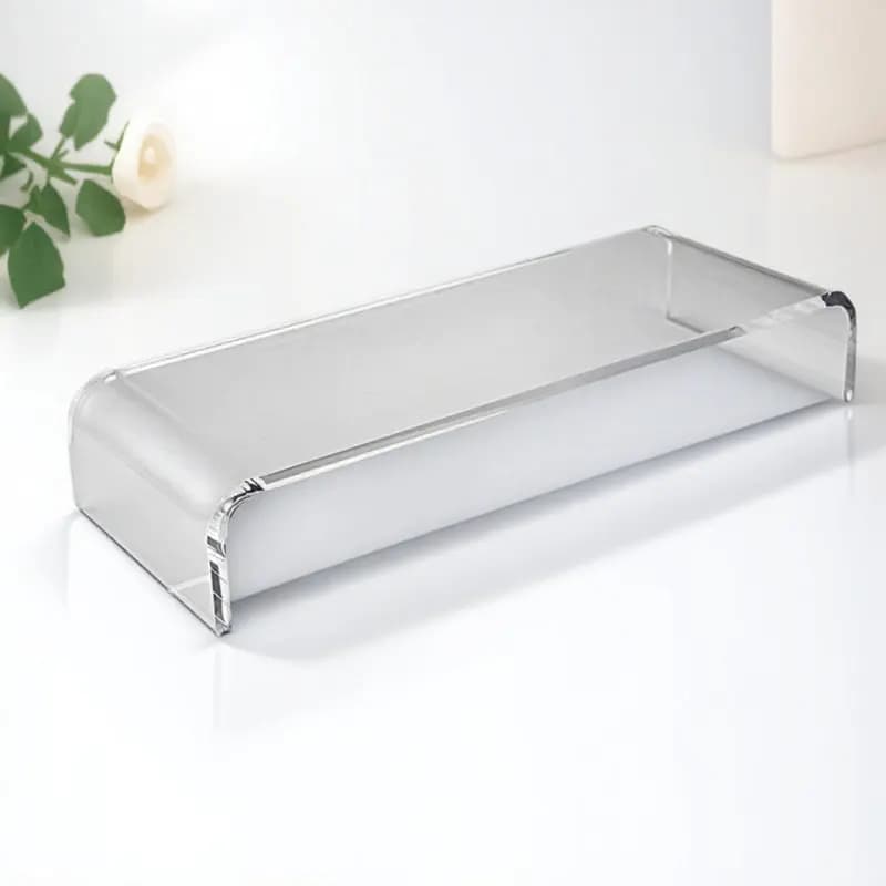 Adjustable Acrylic Monitor Stand Riser Transparent Ergonomic Computer Screen Lifting Rack for Office Desk Space Saving Monitor