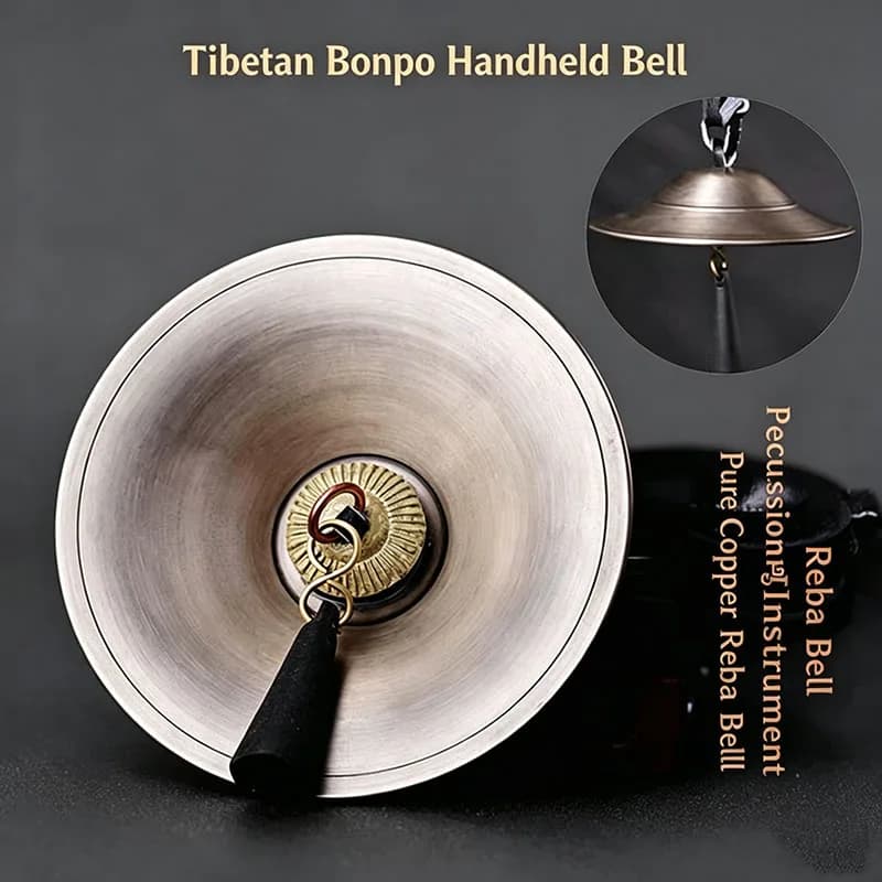 Nepal Handmade Fashion Copper Chimes Tibetan Buddhist Meditation Bell Sound Wave Healing Therapy Handheld Bell for Mindfulness