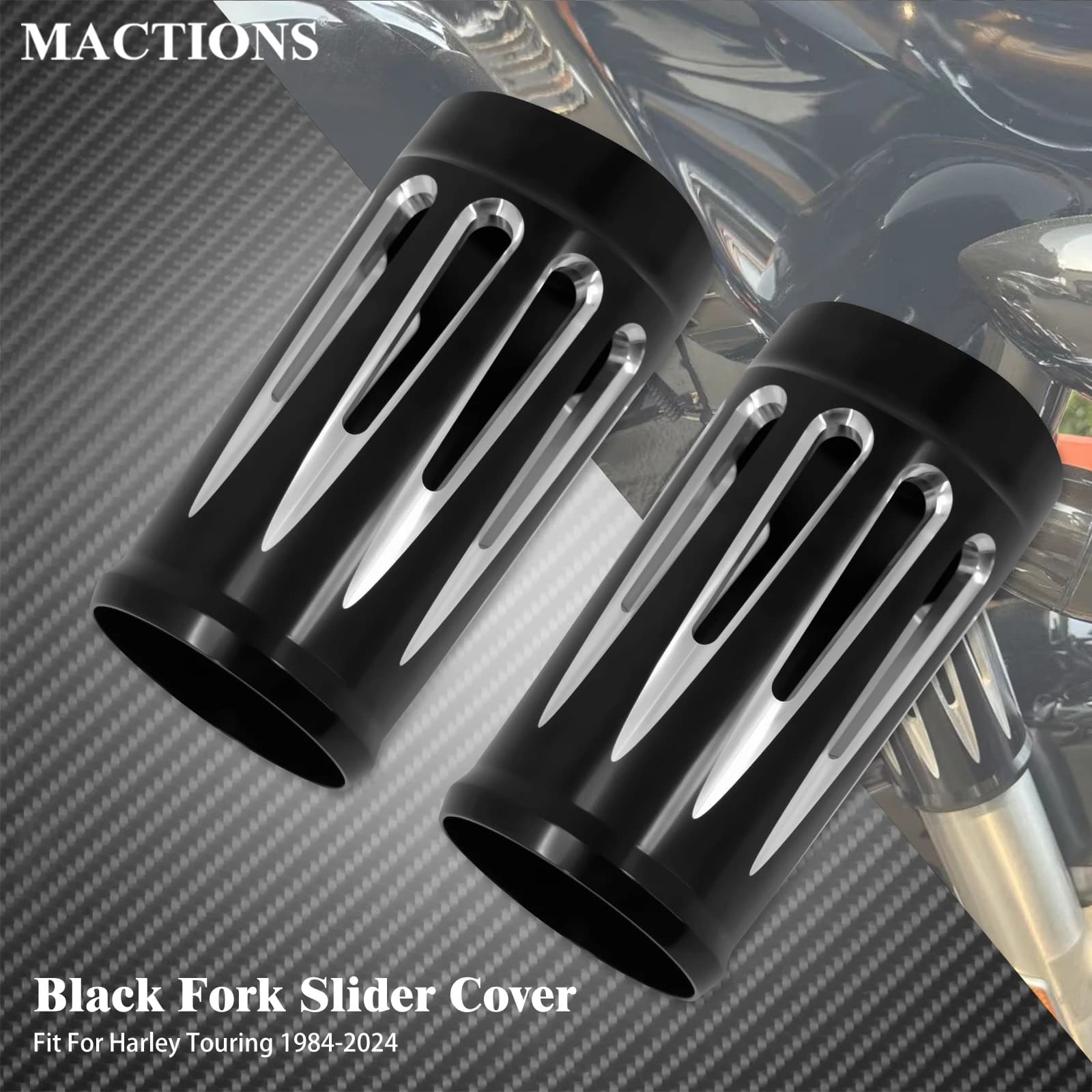 Moto Forcella Slider Copertura Ammortizzatore Anteriore Boot Coperture Per Harley Touring Road Street Electra Glide FLHR FLTRXSE FLHTK 1980-24