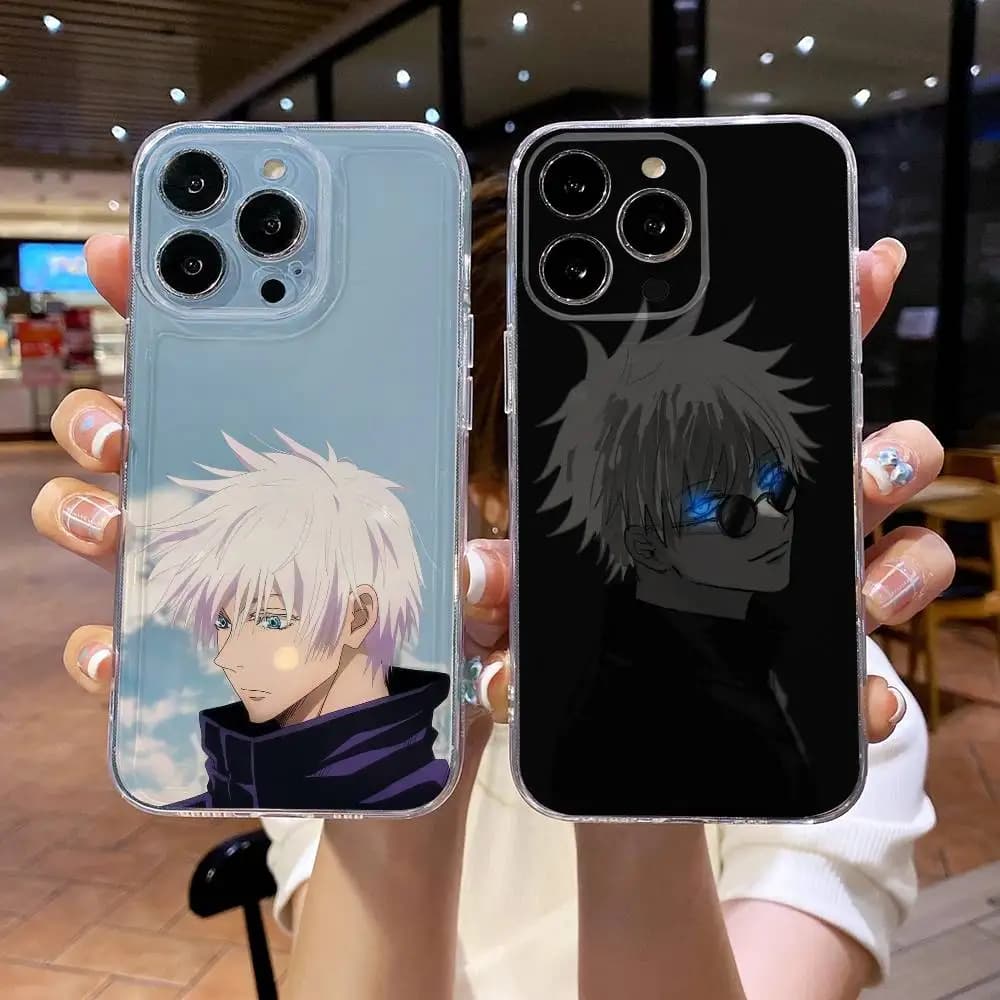 Jujutsu Kaisen Gojo Satoru Phone Case For iPhone 17,16,15,14,13,12,11 Pro,Max,Plus,X,XS,XR,SE4,E Mini Transparent Soft Cover