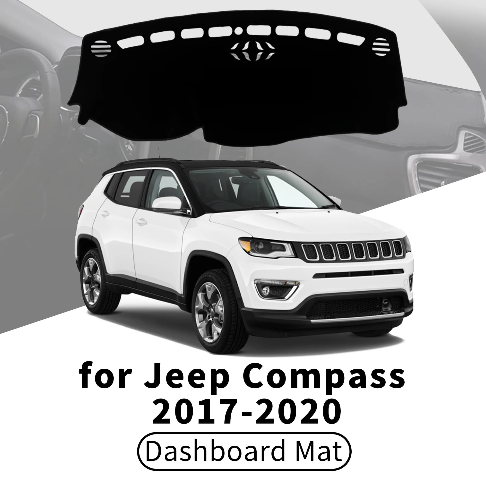 for Jeep Compass 2017 2018-2020 MP M6 Car Dashboard Cover Dashmat Sunshade Anti‑UV Anti‑Glare Dash Mat Interior Accessories