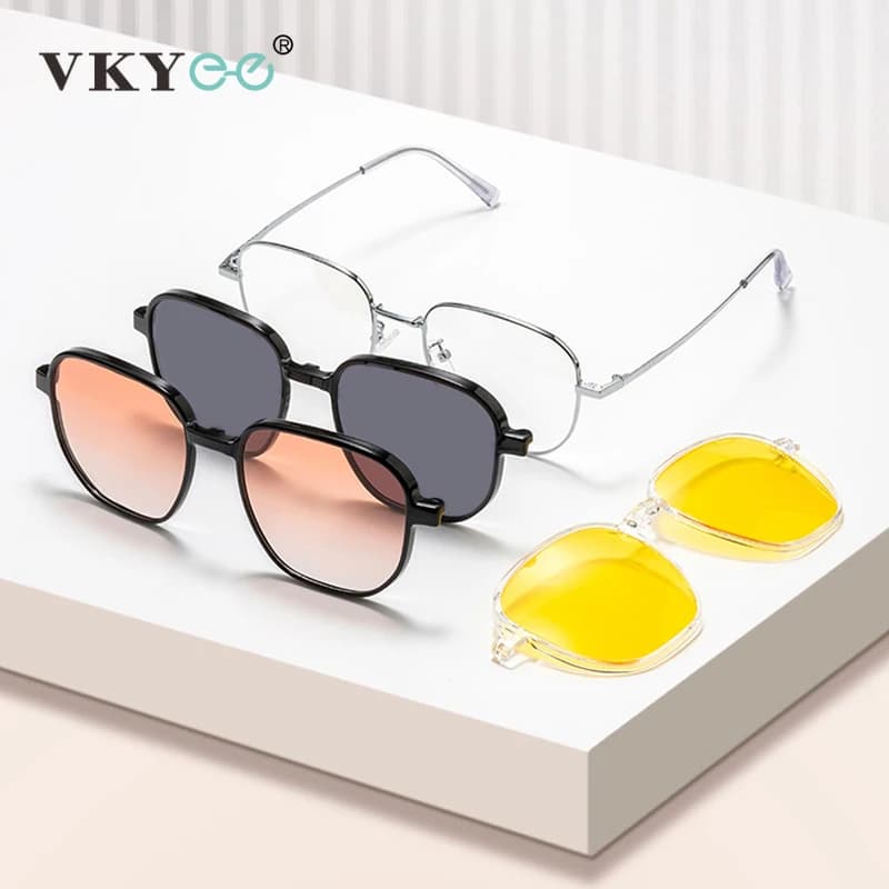 VICKY Nuovi Occhiali da Sole Magnetici Polarizzati Unisex, Occhiali da Lettura Quattro-in-Uno per Miopia, Occhiali Anti Luce Blu per Donne, Prescrizione Personalizzata JS08