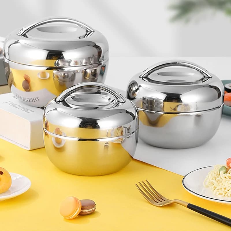 Portapranzo in acciaio inossidabile da 800 ml, 1000 ml, 1300 ml, portapranzo isolato a doppio strato a prova di perdite - Contenitore termico per il pranzo