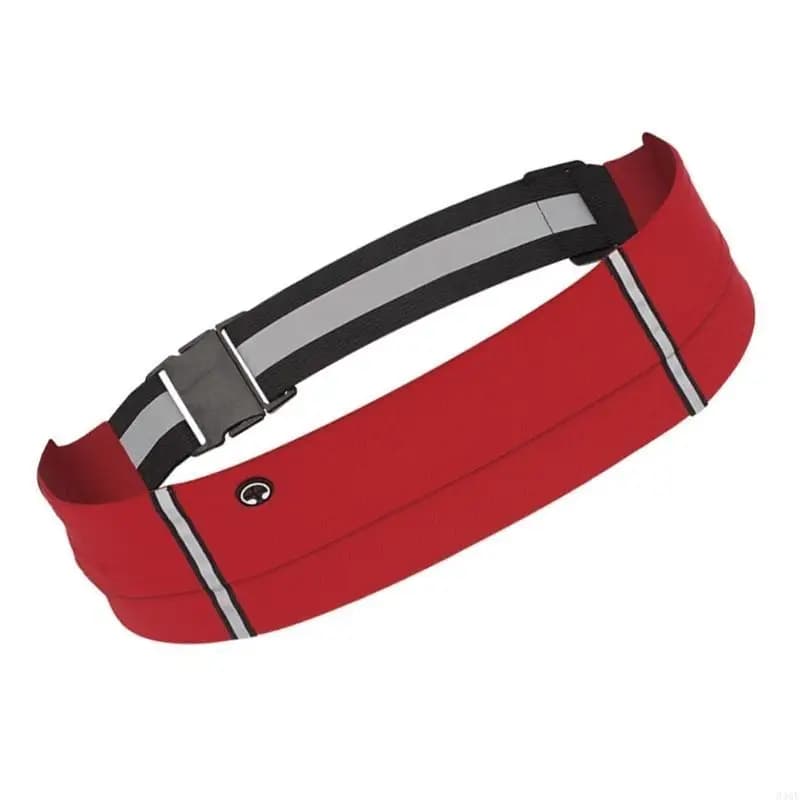 340F Reflective Running Waist Bag With For Headphones Adjustable Training Waist with 3 compartments