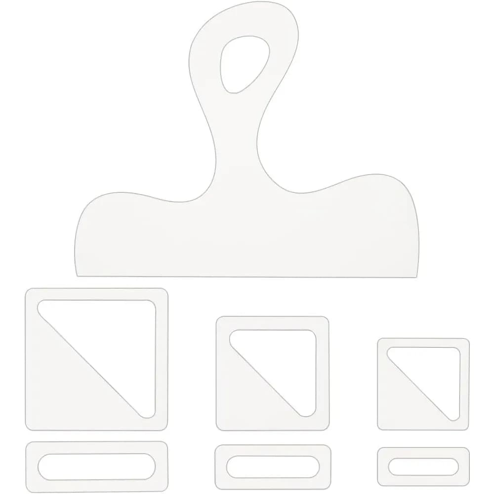 7 pieces model of cured acrylic handle cutting pattern of router triangle tracking stencil guide tools for woodworking