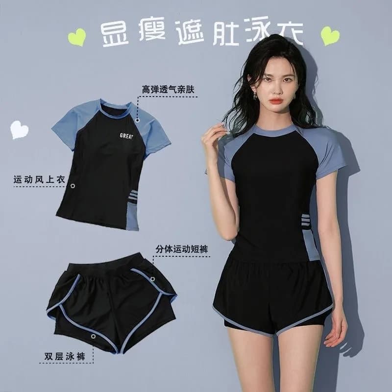 swimsuit, summer split leisure sports, conservative and thin swimming equipment