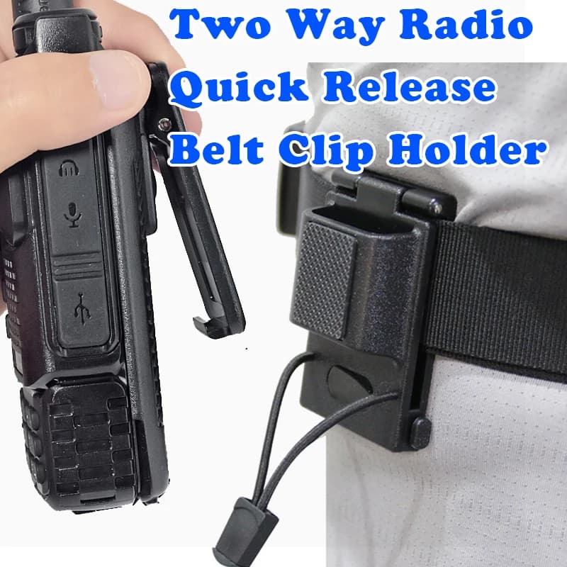 Clip da cintura tattica Staffa con fibbia per gancio in vita per walkie-talkie da cintura a sgancio rapido come forze dell'ordine della polizia