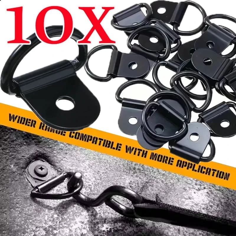 Gancio addensato per scomparto multifunzionale con anello di ancoraggio a forma di D in acciaio inossidabile da 10 pezzi per accessori per auto per rimorchio da carico per barche per auto