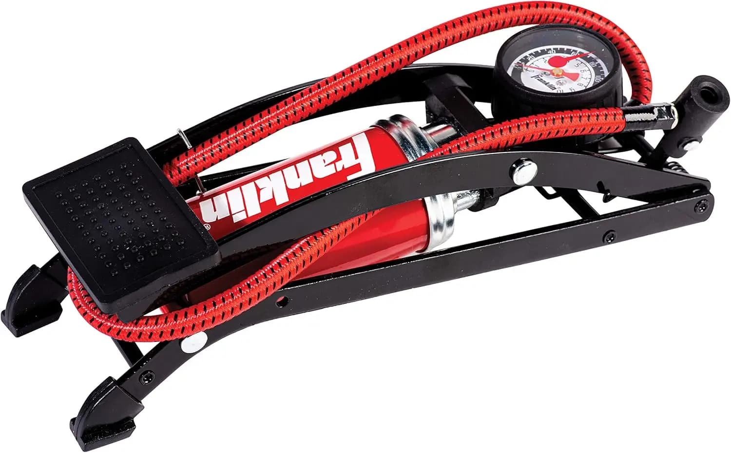 Pompa a pedale per impieghi gravosi - Alta pressione fino a 100 PSI, design compatto per palloni sportivi, pneumatici di biciclette e altro ancora