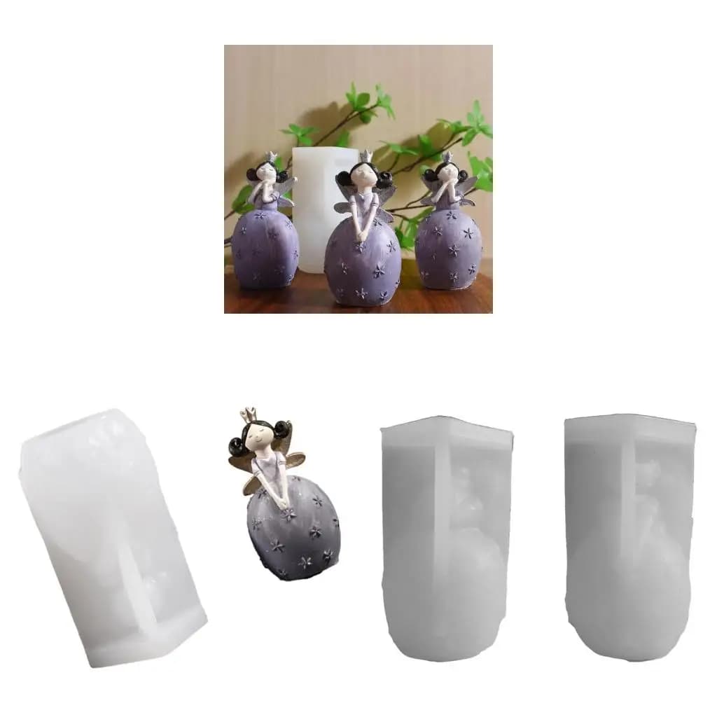 Angel Figurine Silicone Molds for Candle Soap Making Multipurpose Winged Girl Silicones Mould for Epoxy Resin