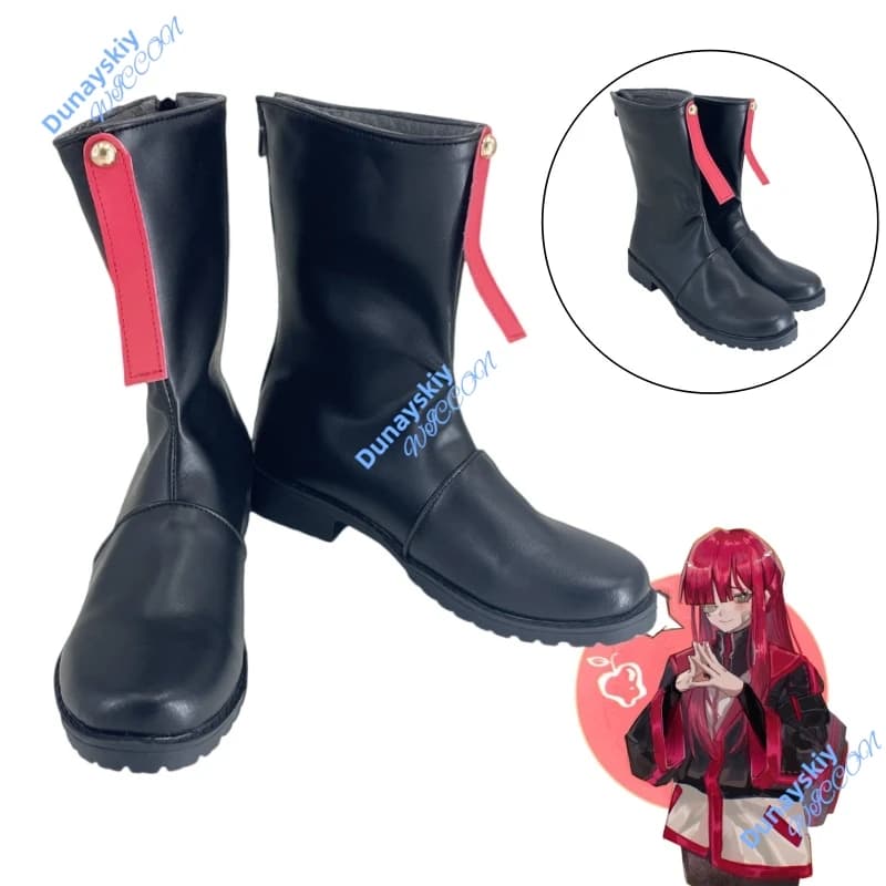 Limbus Company Yuri Stivali Cosplay Scarpe in PU nere Puntelli per feste di Halloween per adulti