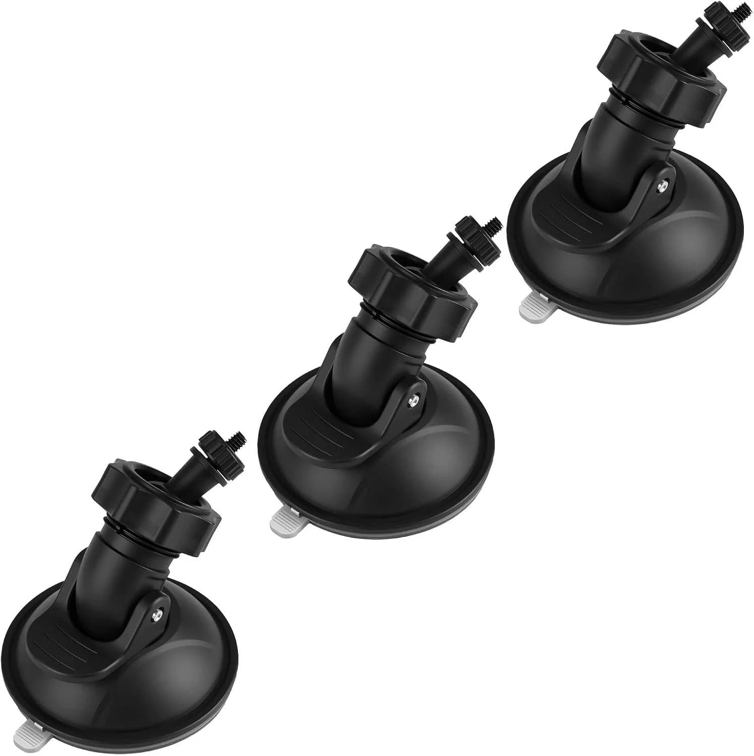 3pcs Car Dash Cam Mount Bracket Suction Cup Holder Car-Mounted Dashcam Mounting Camera Brackets For ORSKEY Black