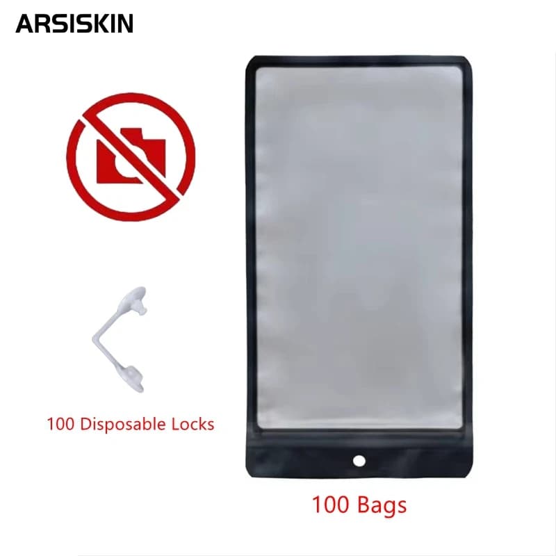 100 Set di Sacchetti Monouso Anti-Fotografia per Telefoni, Borse di Sicurezza Universali in PE per Aree con Divieto di Fotografia, Sacchetti Anti-Fotografia per Telefoni Musulmani