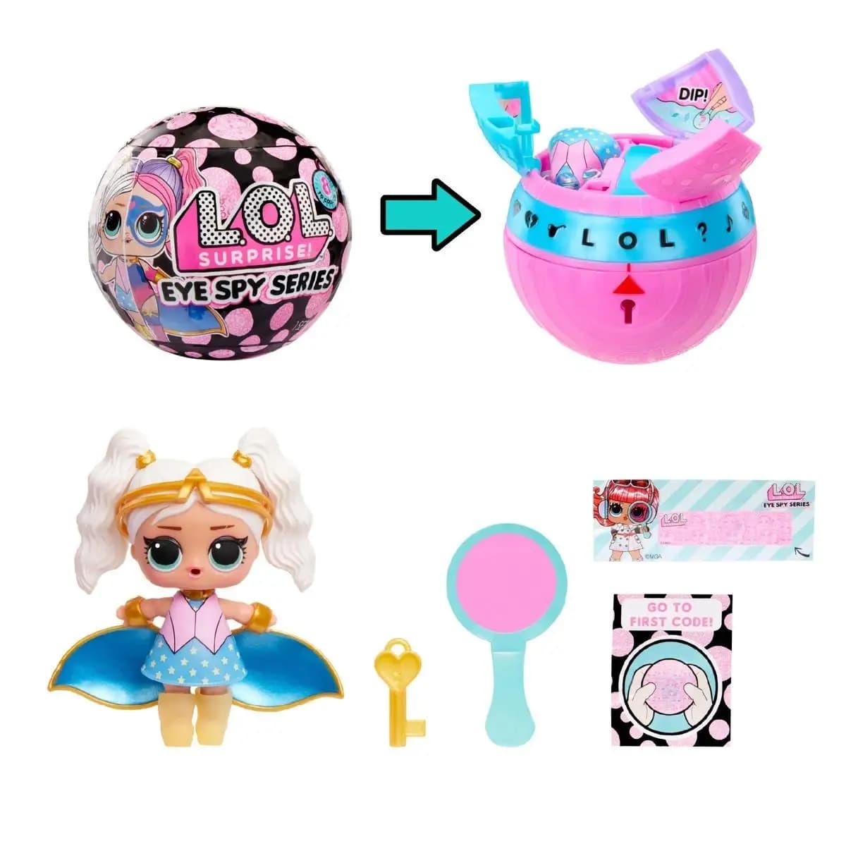 L.O.L. SCONTOCCOLO! Autentica Bambola Principessa a Sorpresa, Simpatico Set Detective Decifratori, Blind Box, Regali di Compleanno per Ragazze, Giocattoli