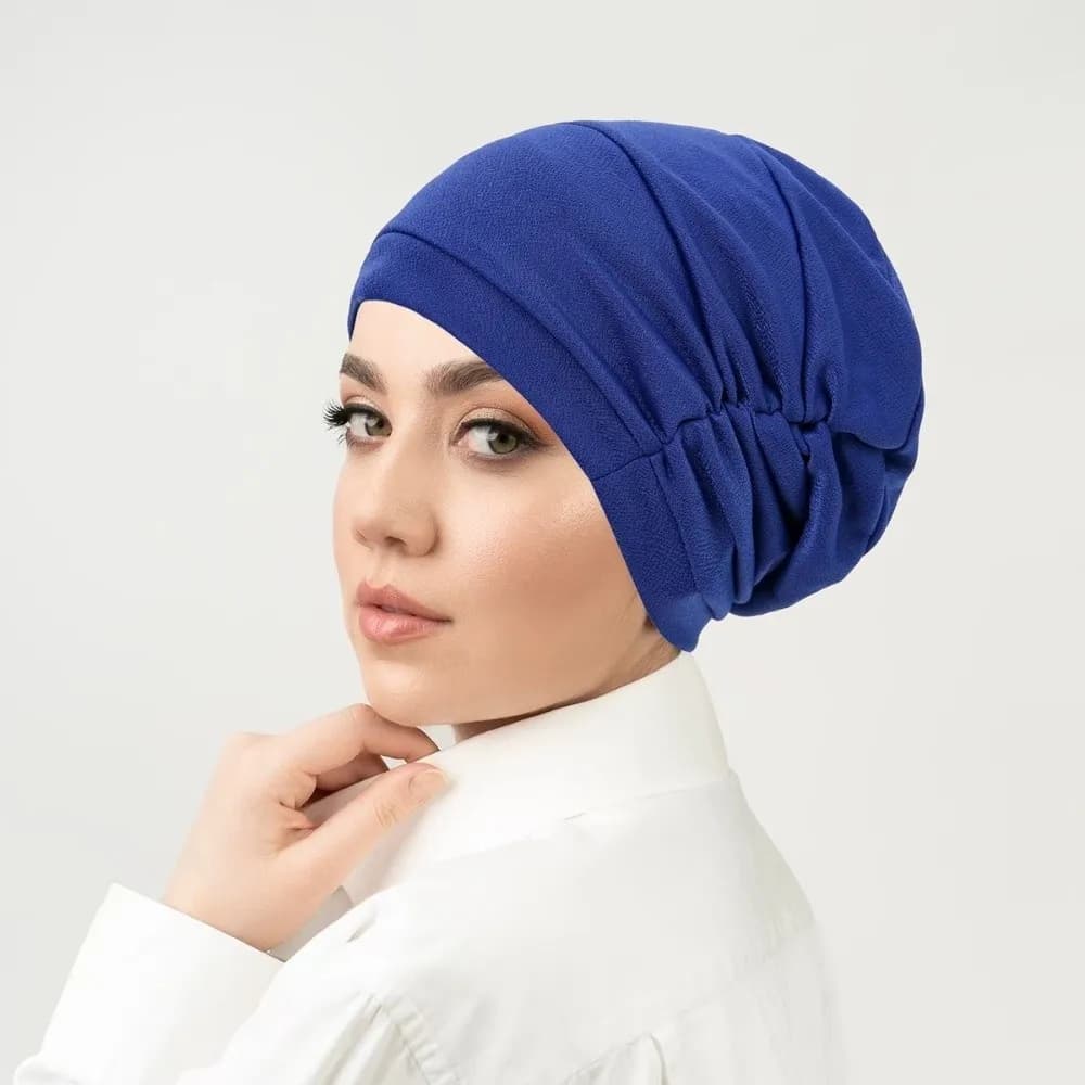 Fashion Vintage Hijab Caps Wrap Style Elastic Islamic Headband Soft Polyester Breathable Head Wrap Cap Hair Loss