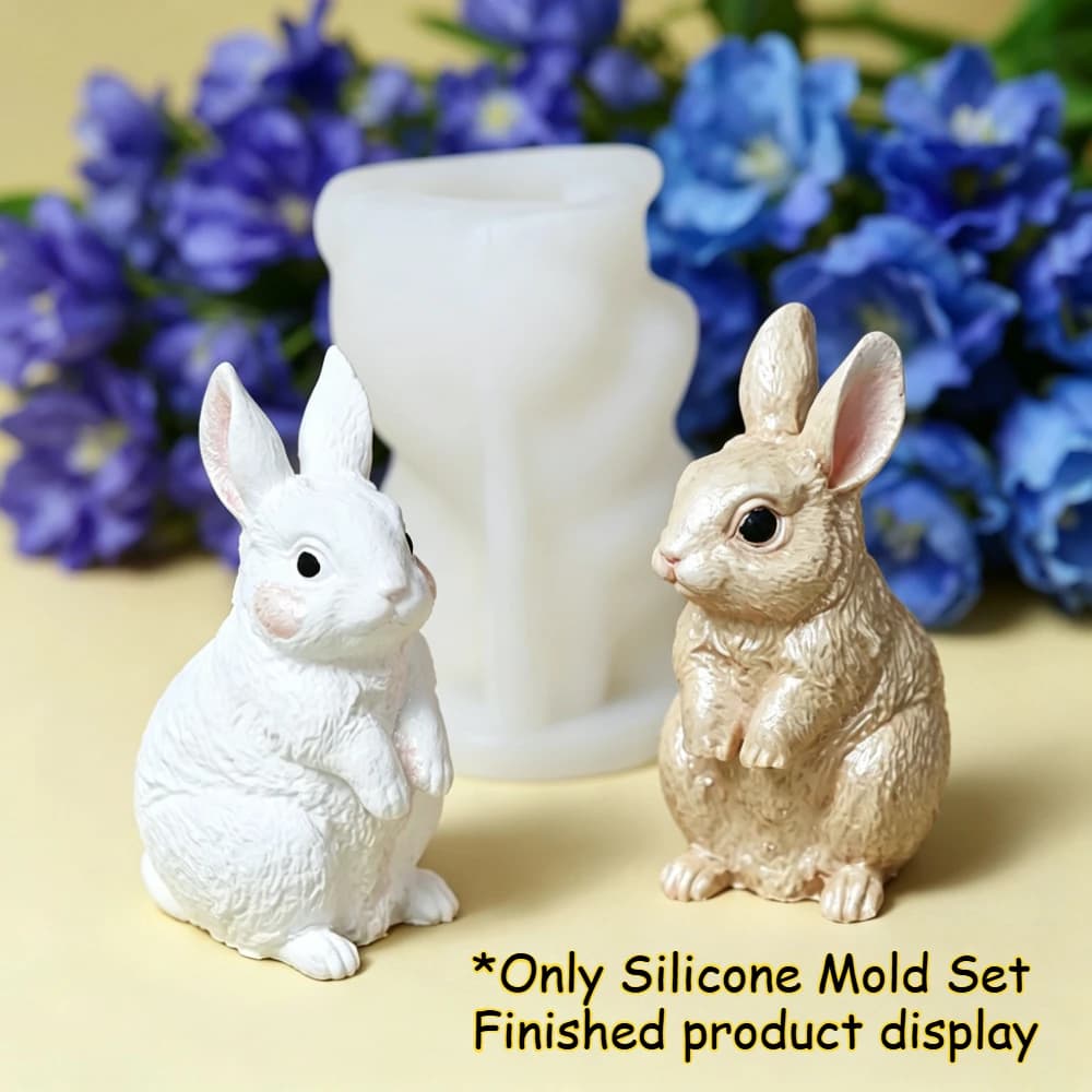 3D Rabbit Resin Silicone Mold, DIY Craft Mold for Gypsum Candle Soap Ornament Lucky Rabbit Decor, Father's Day & Graduation Gift