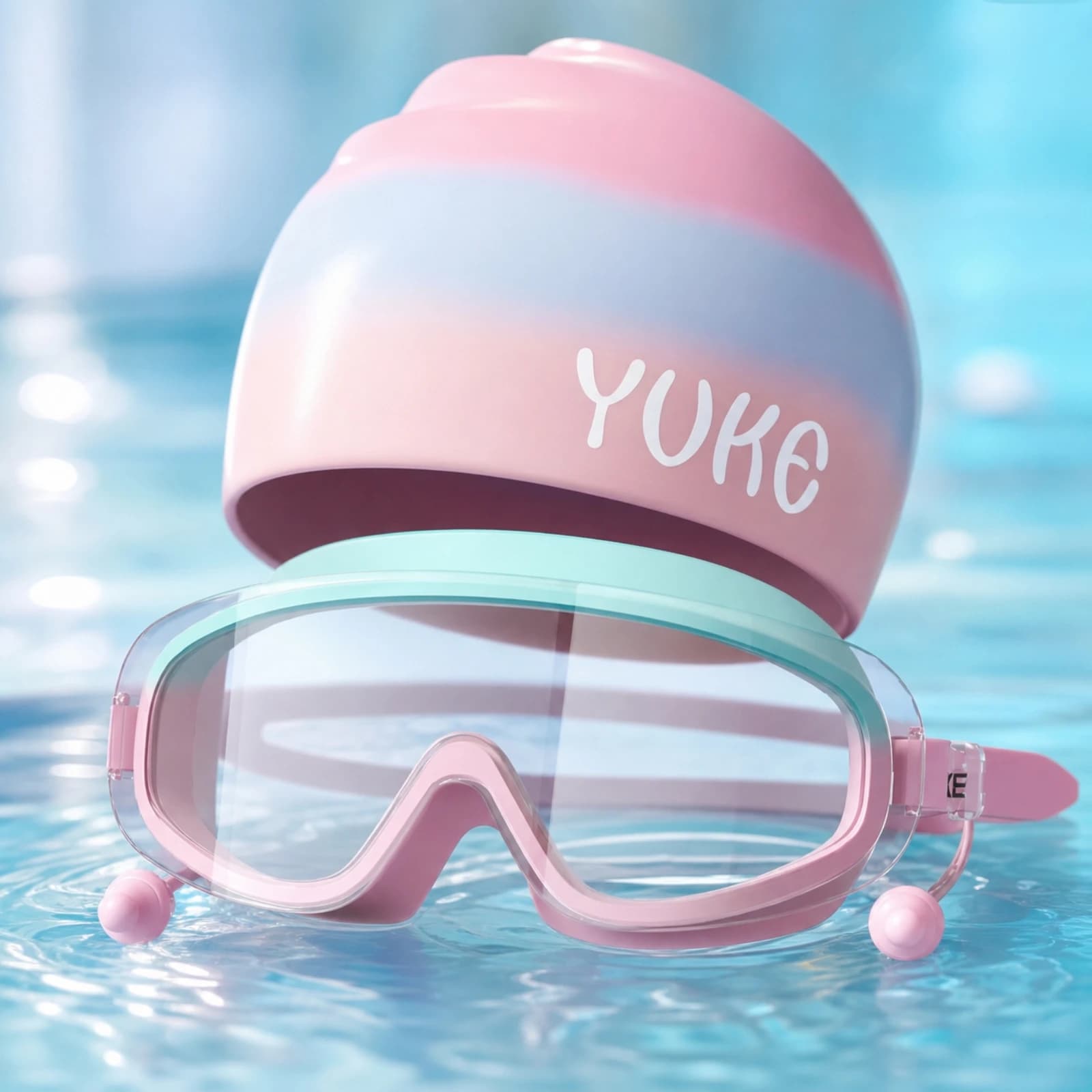 Eyewear Leak-Resistant Swim Goggles with Swim Cap for Children, Beach