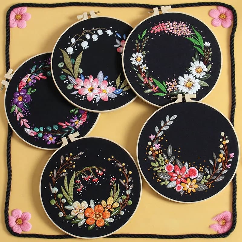Kit da ricamo floreale fai da te punto croce arte e artigianato con aghi 3D appeso a parete forniture per artigianato cucito fatto a mano mestiere d'arte