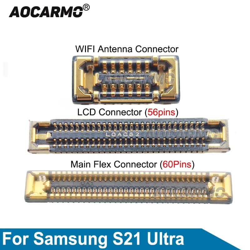 Aocarmo 2 Pezzi Connettore Cavo Flessibile Scheda Principale Antenna Segnale WiFi LCD FPC per Samsung Galaxy S23 Plus S21 Ultra S22 S23U S21U