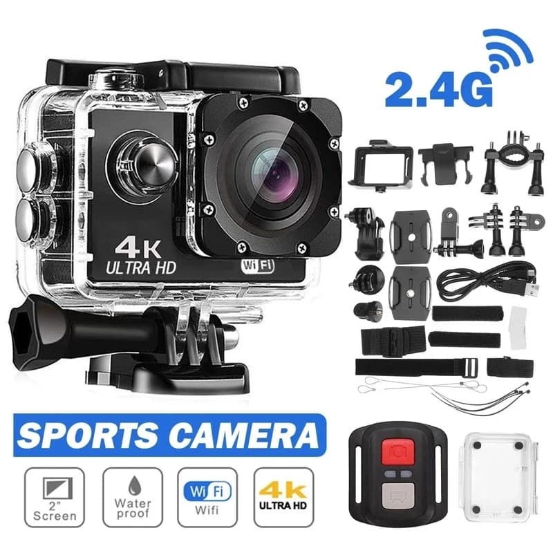 Action Camera Portable Ultra HD 4K/30fps WiFi 2.0 inch 170D helmet waterproof underwater camera recording remote sports video camera