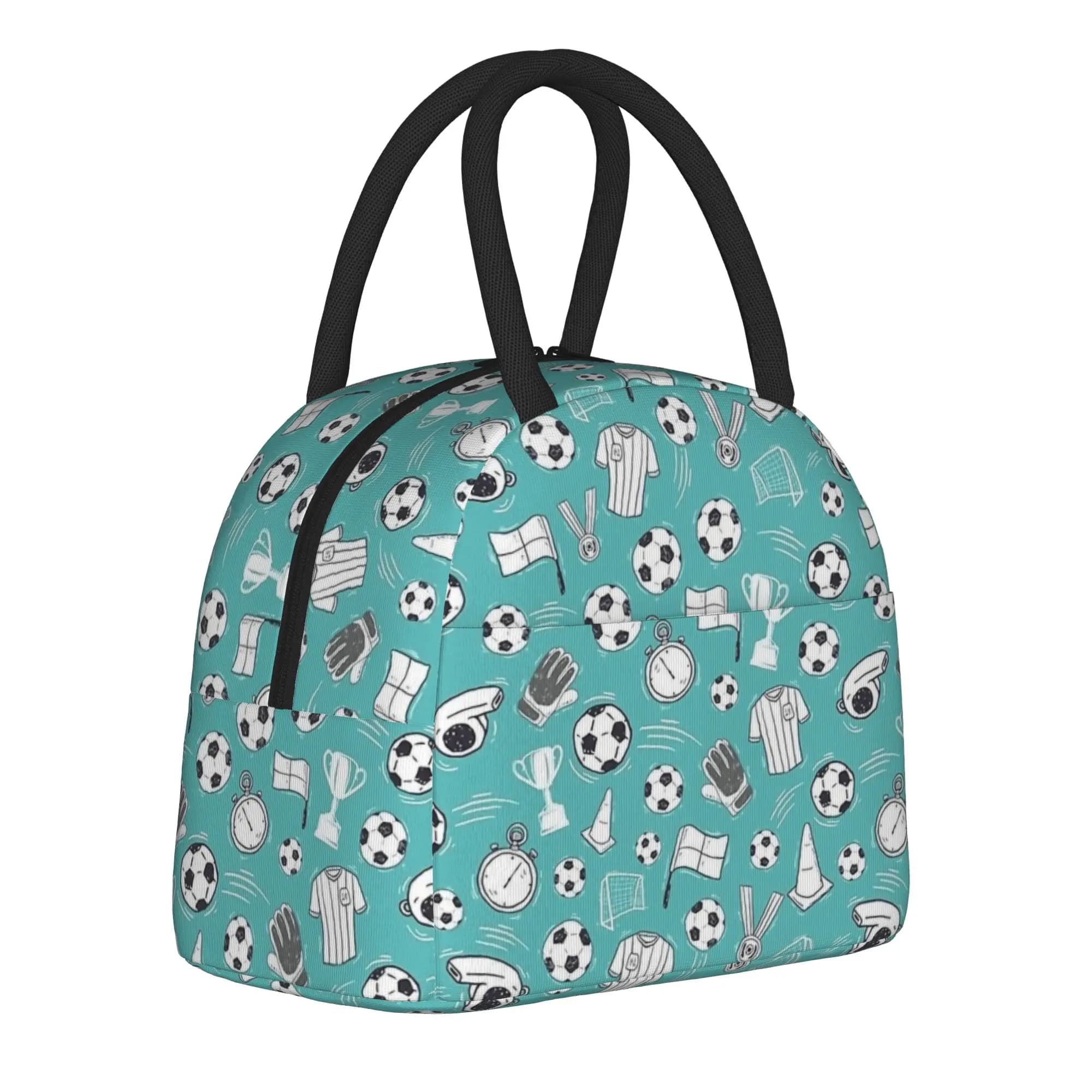 Borse termiche per il pranzo con motivo calcio, borsa termica riutilizzabile, contenitore per pasti, borsa sportiva grande, borsa per il pranzo, custodia Bento