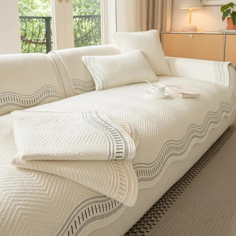 1PC Ins Cream Style Sofa Cover Non-slip Cotton Couch Towel Mat 2026 New Irregular Shaped Sofas Seat Slipcover for Living Room