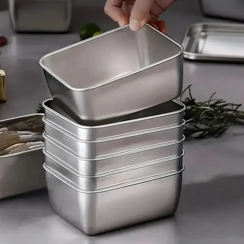 6pcs Stainless Steel Spice Box,Food Storage Containers with Lids, Meal Prep Containers Reusable for Camping Hiking Outdoor Home