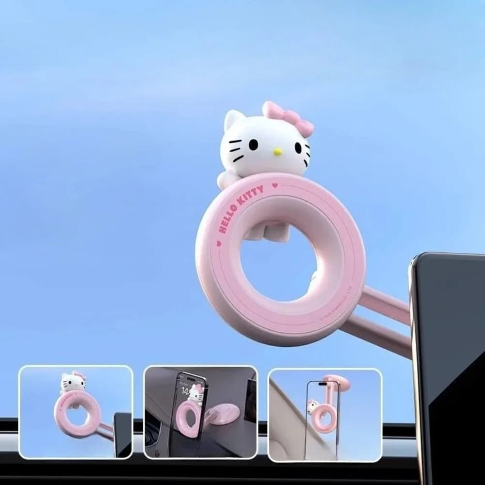 Supporto Magnetico per Telefono da Auto Kuromi, Antiurto, Carino, per Navigazione, Accessori Auto Hello Kitty, Decorazione Interna, Supporto GPS
